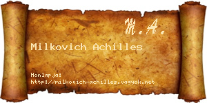 Milkovich Achilles névjegykártya